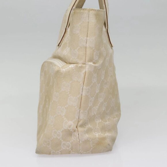 GUCCI GG Canvas Hand Bag Beige Silver 002 1080 Auth fm3872 - Picture 8 of 15